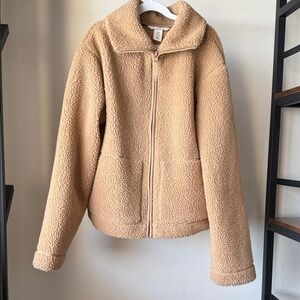 MOVING SALE | Buy by 2/21 | H&M Tan Teddy Jacket, XS, Like New